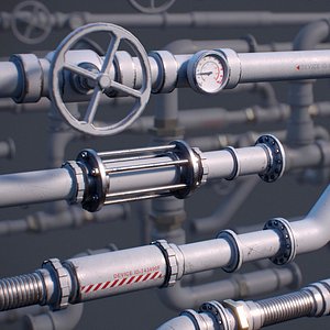 3D Sci-Fi Tubes Cables Kitbash Vol 01 model