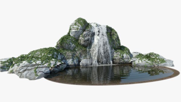 waterfall water falling 3d model