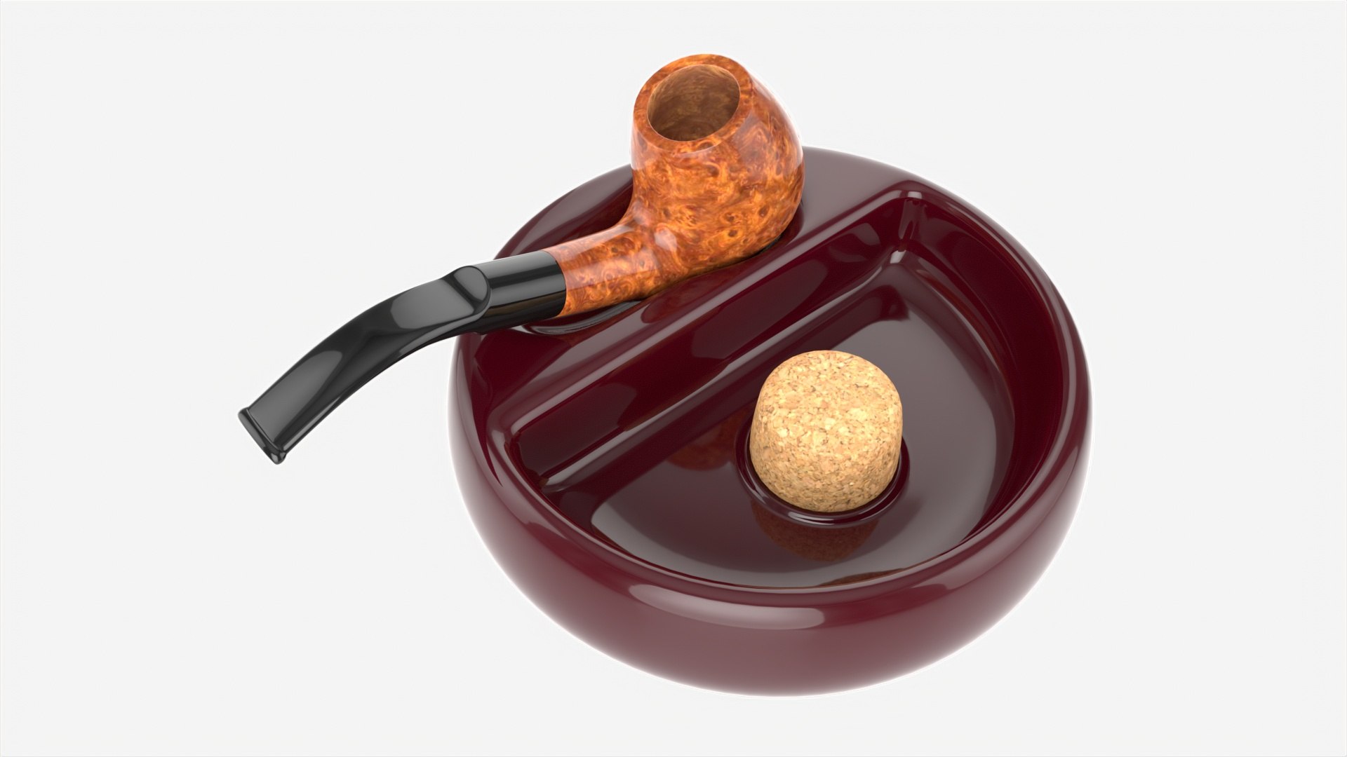3D Smoking Pipe Ashtray With Holder 01 - TurboSquid 2073694