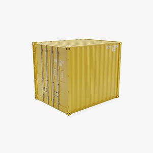 3D 10Ft Cargo Container - Yellow - Clean model