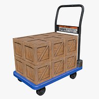 Hand Truck with Wooden Boxes