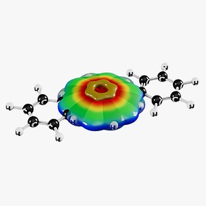 3D Benzene orbital structure model