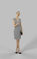 Beauty an Elegant Business Woman In Business Attire Standing Pointing