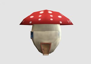 3D little mushroom house