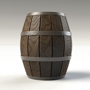 3d model wooden barrel