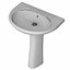 Halbrundes Waschbecken mit Sockel