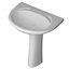Halbrundes Waschbecken mit Sockel