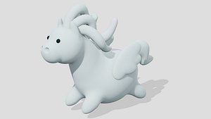 3D Cute little pegasus flying