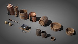 Medieval brewery props