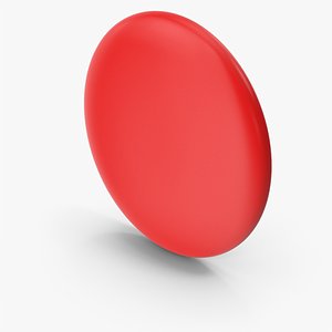 3D model Red Button Pin Badge
