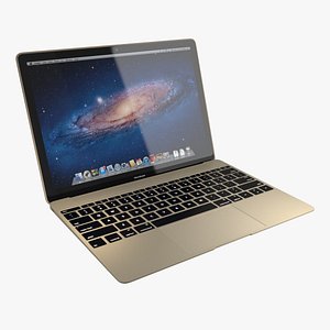 3d realistic apple macbook 2015 model