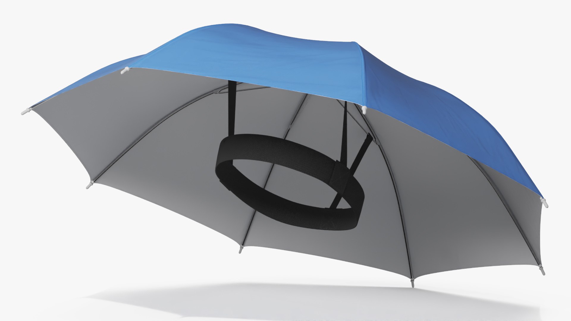 Adjustable Headwear Umbrella Hat Blue 3D model preview