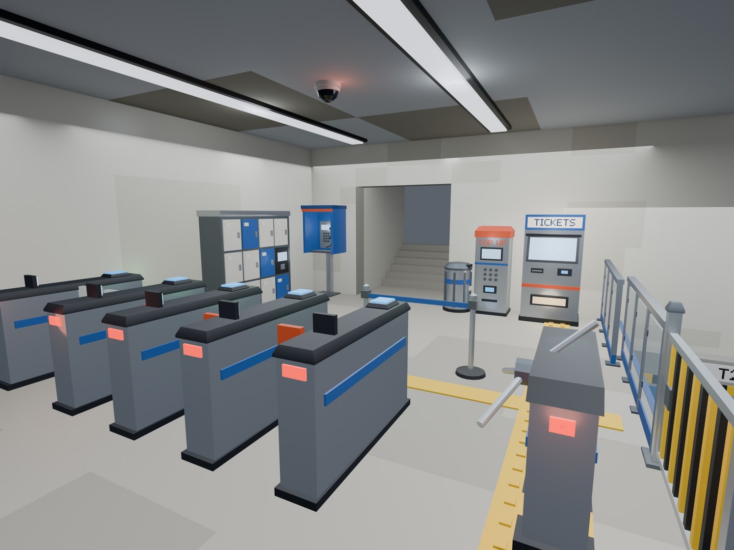Low Poly Subway Station Platform - 54 Game Ready Models 3D model https://p.turbosquid.com/ts-thumb/cR/ajUX2M/U9/11_mezzanine_gates_turnstile_staff_gate_stanchions_ticket_machines_lockers_payphone/png/1791904849/1920x1080/fit_q87/7fd38ff7cd2fb8c0642bf91ce756e9e33ab75d4f/11_mezzanine_gates_turnstile_staff_gate_stanchions_ticket_machines_lockers_payphone.jpg