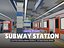 Low Poly Subway Station Platform - 54 Game Ready Models