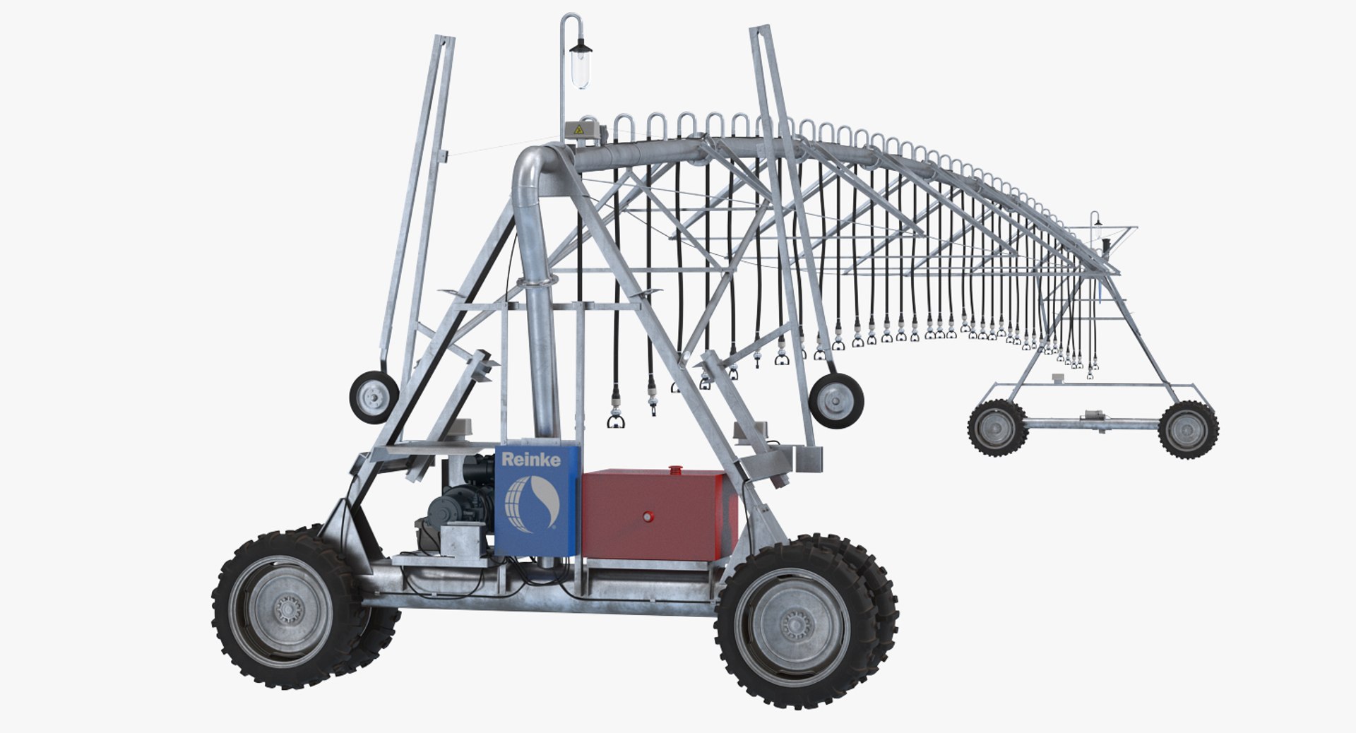 Four Wheel Lateral Move Irrigation System 3D model preview