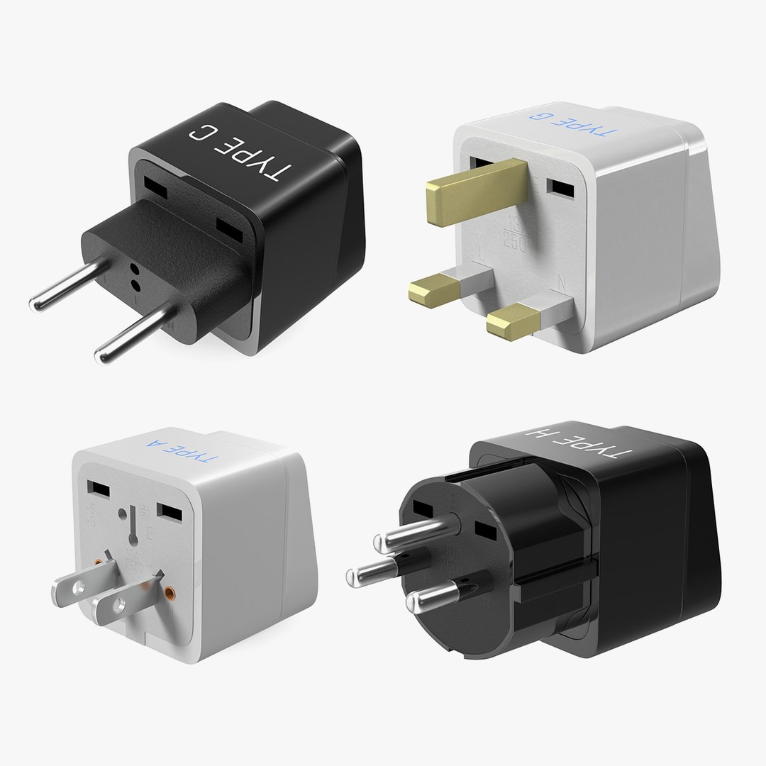 Electrical Plug Adapters Collection 2 3D model preview