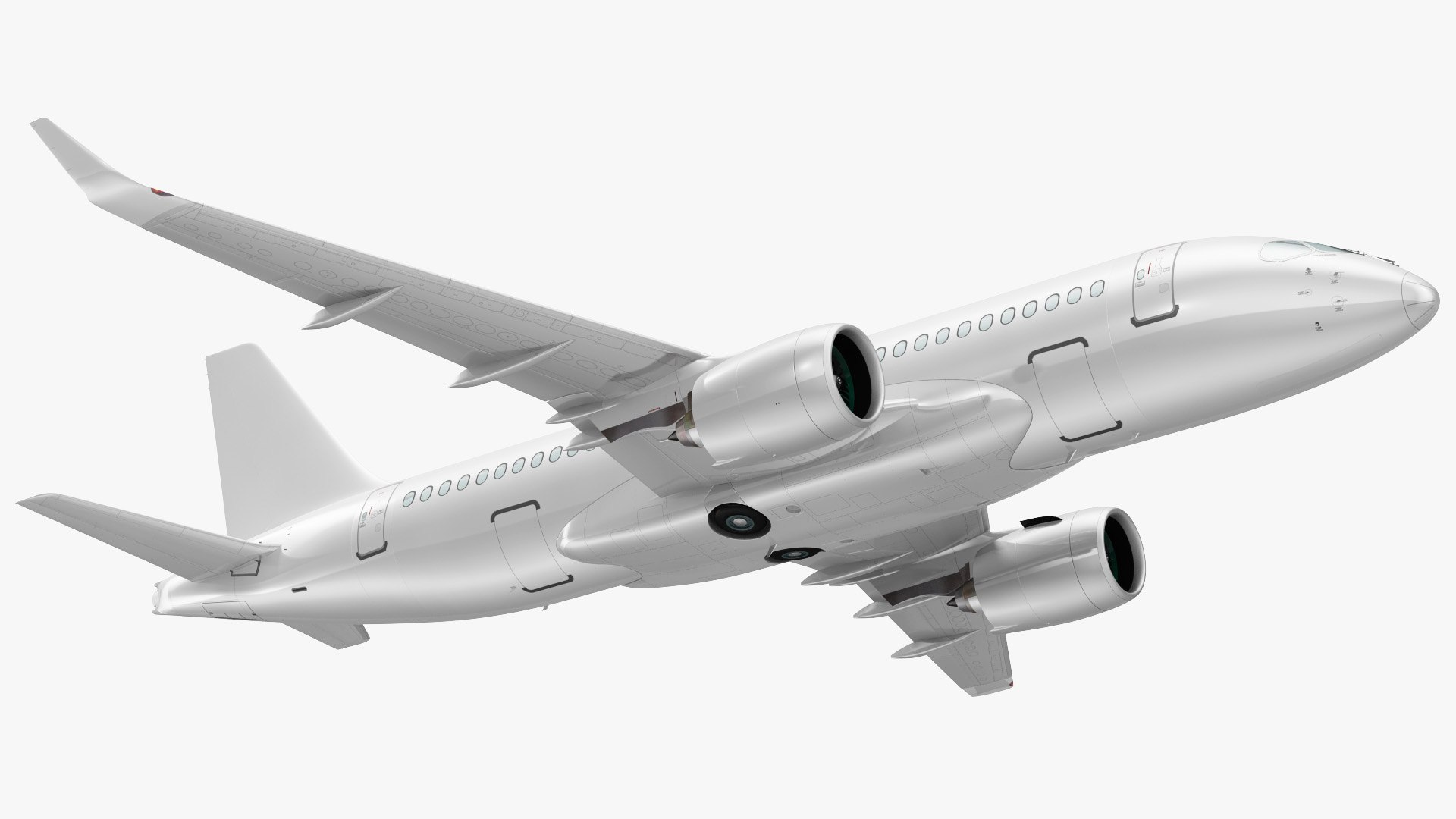 Airbus A220 100 Simple Interior Rigged 3D model preview