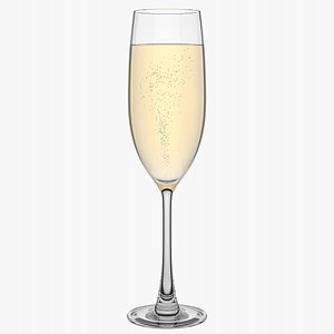 3D Flute Champagne Glass model