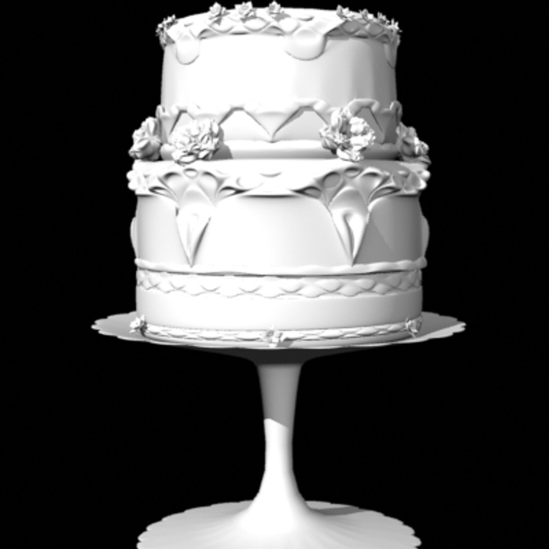 cake frosted layers flowers 3d obj