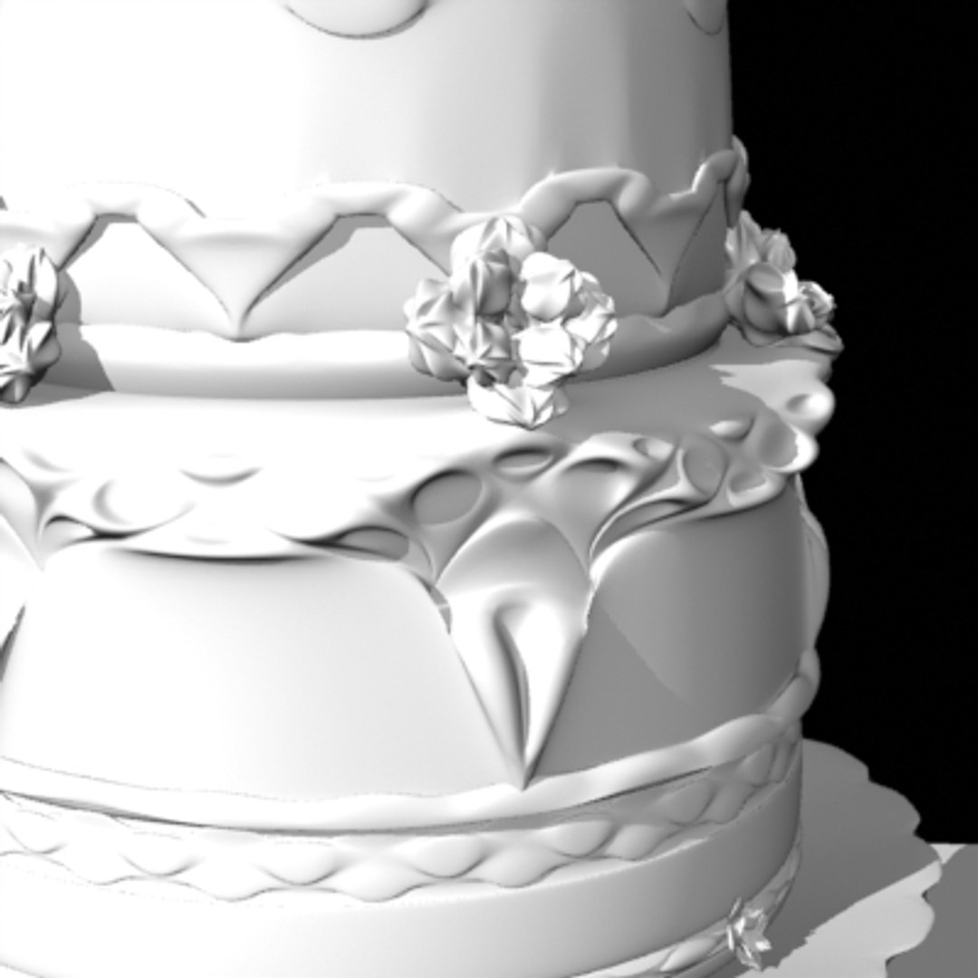 cake frosted layers flowers 3d obj