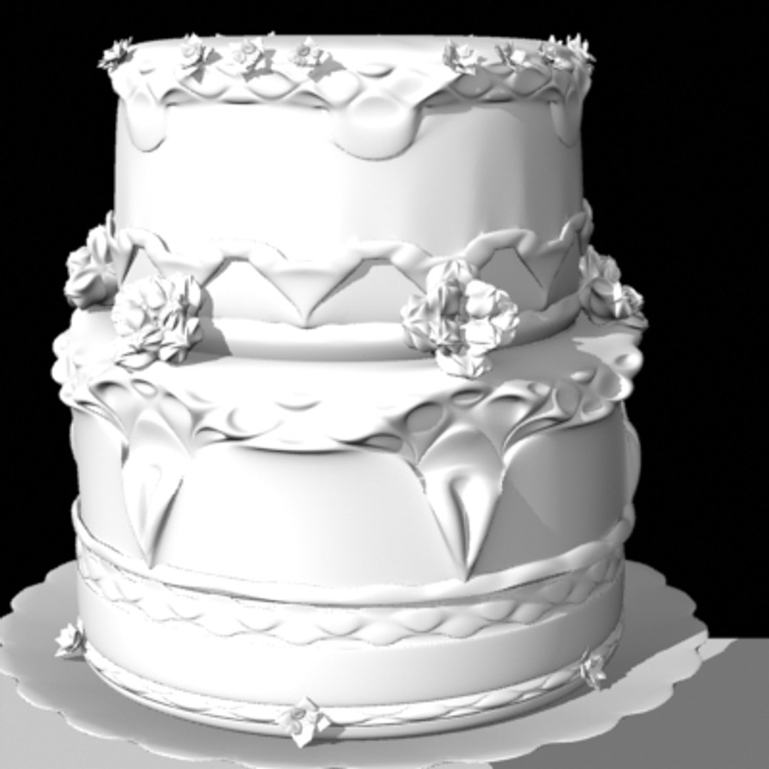 cake frosted layers flowers 3d obj