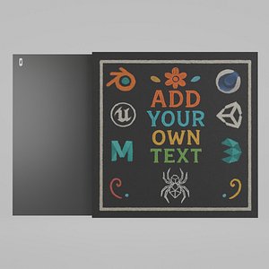 3D Customizable Wall-Mounted Blackboard - Square Unframed Writing Board
