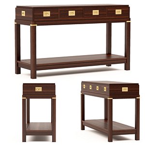 Wellington 4 Drawer Console 3D