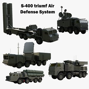 3D S-400 Triumf Missile Defense System model