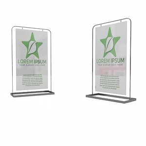 simple metal poster stand 3D model