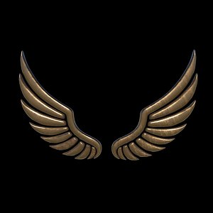 3D Wings Metal Logo 3D model