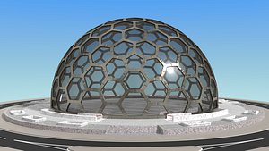 big hexagon dome with two underground entrances