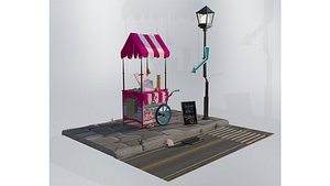 ice cream cart 3D