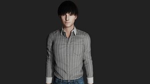 Realistic Handsome Man in Casual Attire