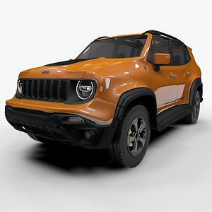 3D jeep renegade orange trailhawk model