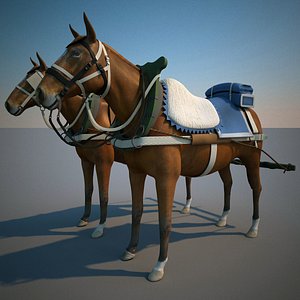 3d max harnessed horse 5