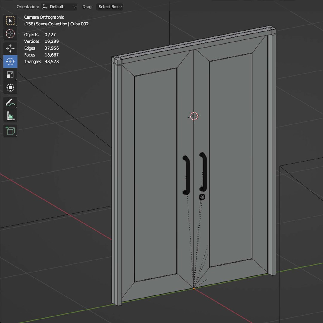 3D 02 Double Wood Door Model - TurboSquid 2119893