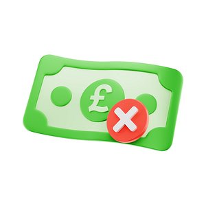 Banknote Pound Cancel Icon