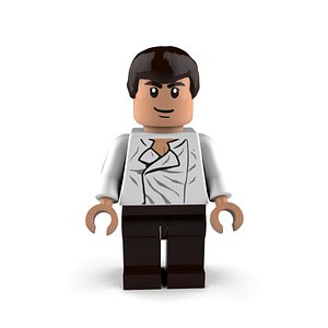 han solo lego toy 3D