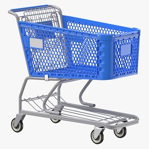 Plastic Shopping Cart 02 Blue