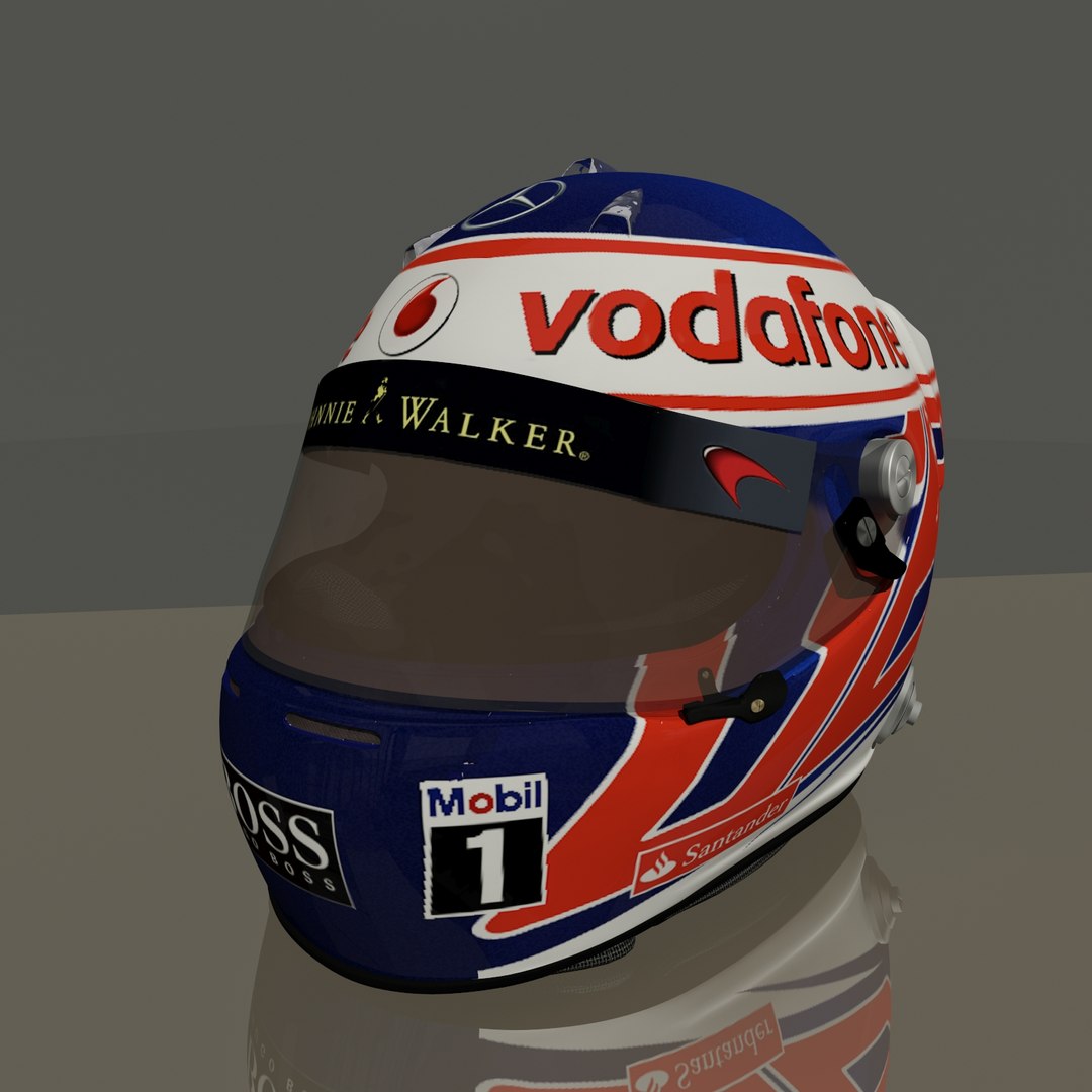 Jenson Button F1 Helmet 3d Max