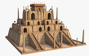 3D model Fantasy Babylonian temple model