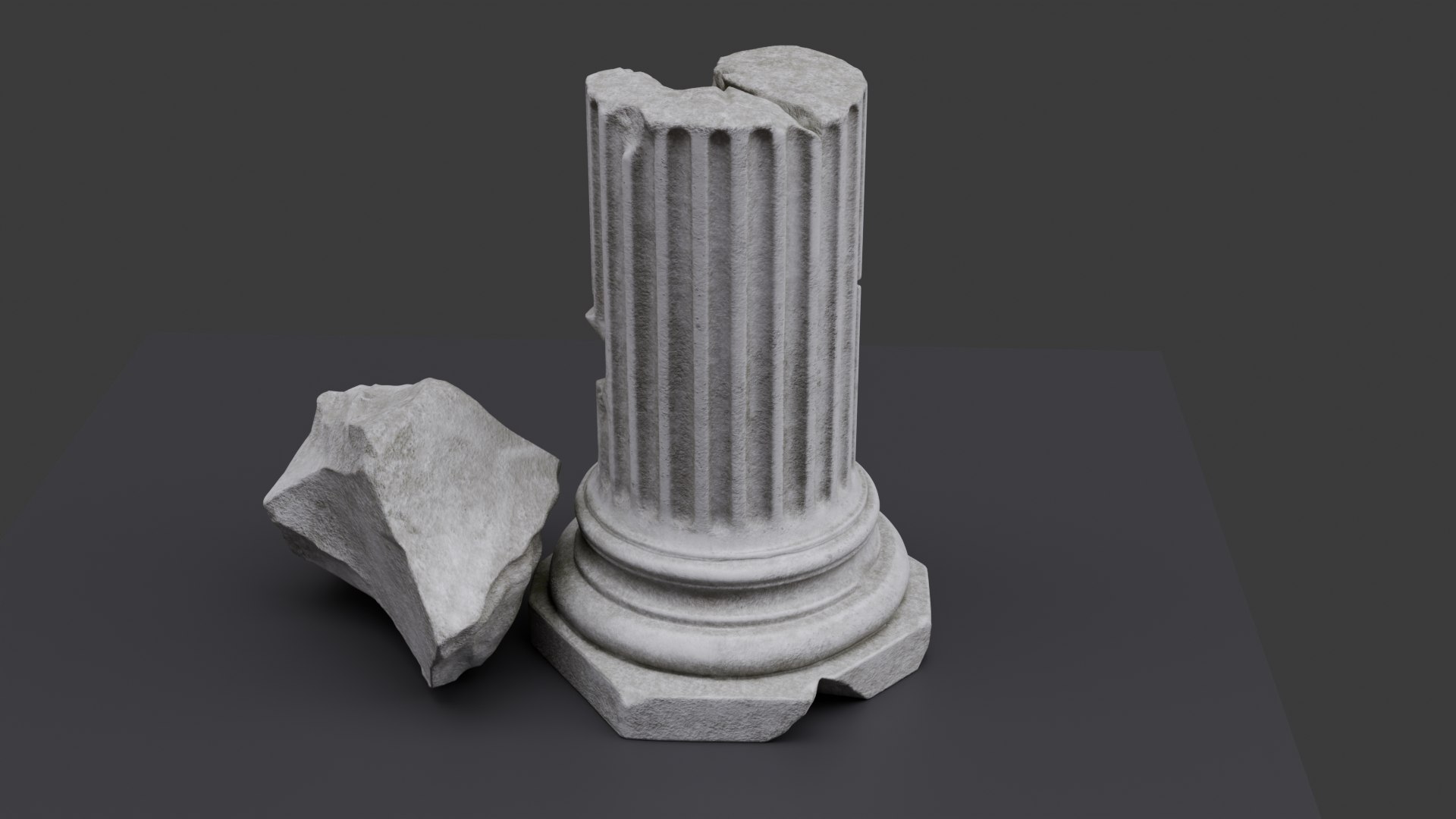 3D Cracked Ancient Column - TurboSquid 2563516
