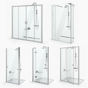 shower doors ravak set 3D model