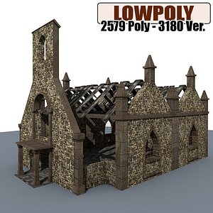 3d ruined house games model