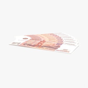 5000 Ruble note Fanned