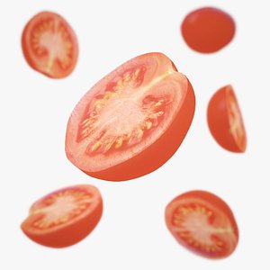 3d tomato cherry half