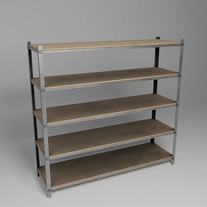 3D Steel Shelf - Model 3D LowPoly