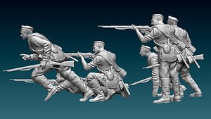 3D soldiers ww1 Russian empire model