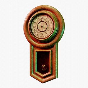3D Wooden Vintage Clock model