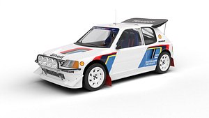 3D model Peugeot 205 T16 Evo 2 Group B 1986 3d model